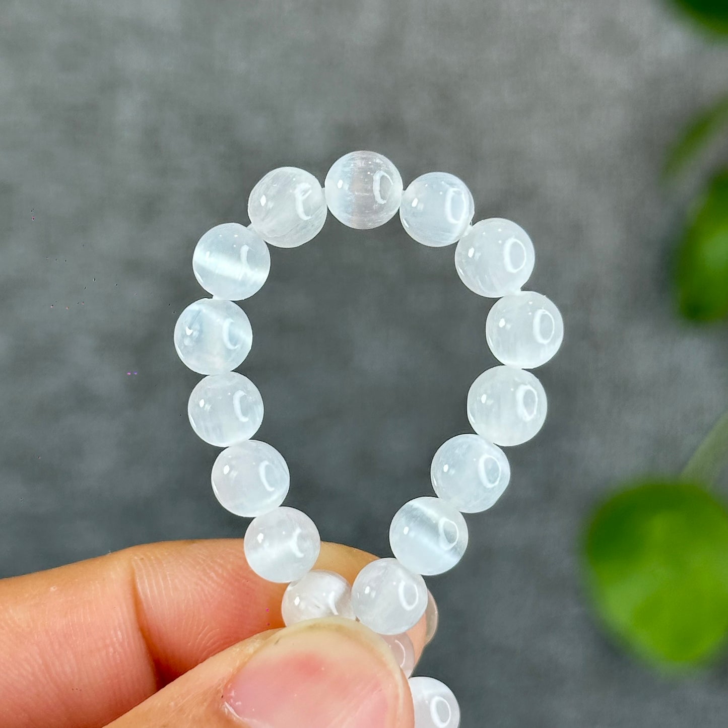 Natural Selenite Bracelet Size 6.5 mm