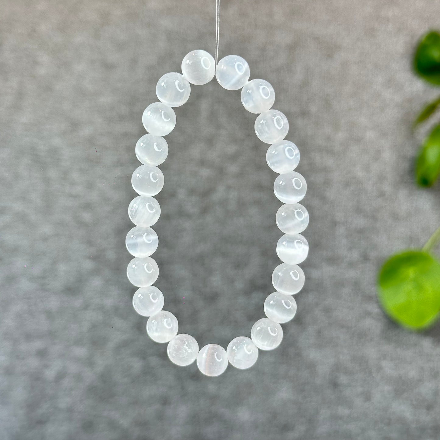 Natural Selenite Bracelet Size 9 mm