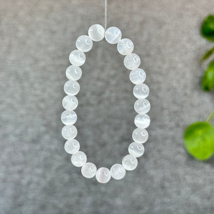 Natural Selenite Bracelet Size 9 mm