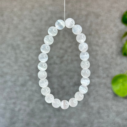Natural Selenite Bracelet Size 9 mm