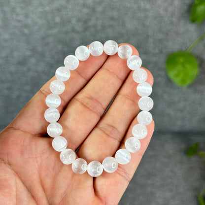 Natural Selenite Bracelet Size 9 mm