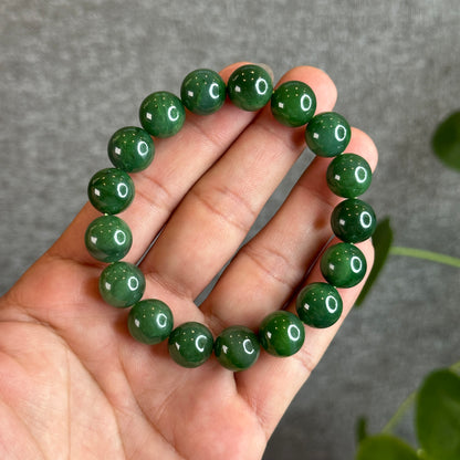 Natural Nephrite Jade Bracelet Size 11-12 mm