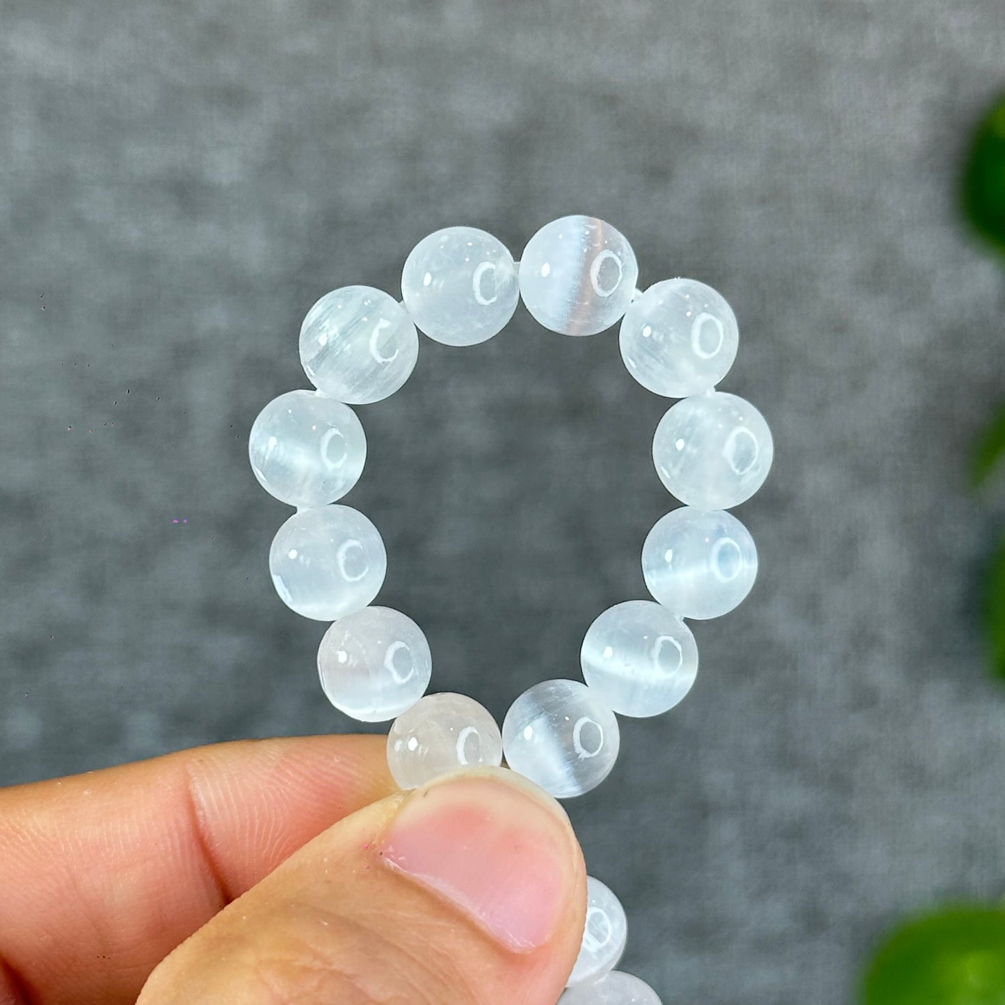 Natural Selenite Bracelet Size 9 mm