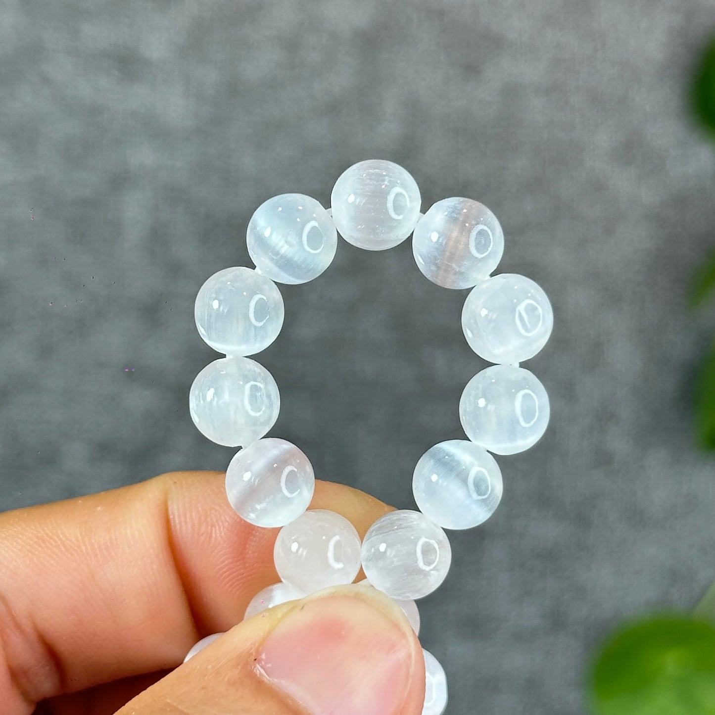 Natural Selenite Bracelet Size 9 mm
