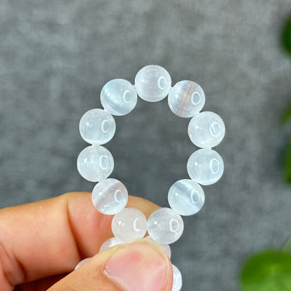 Natural Selenite Bracelet Size 9 mm