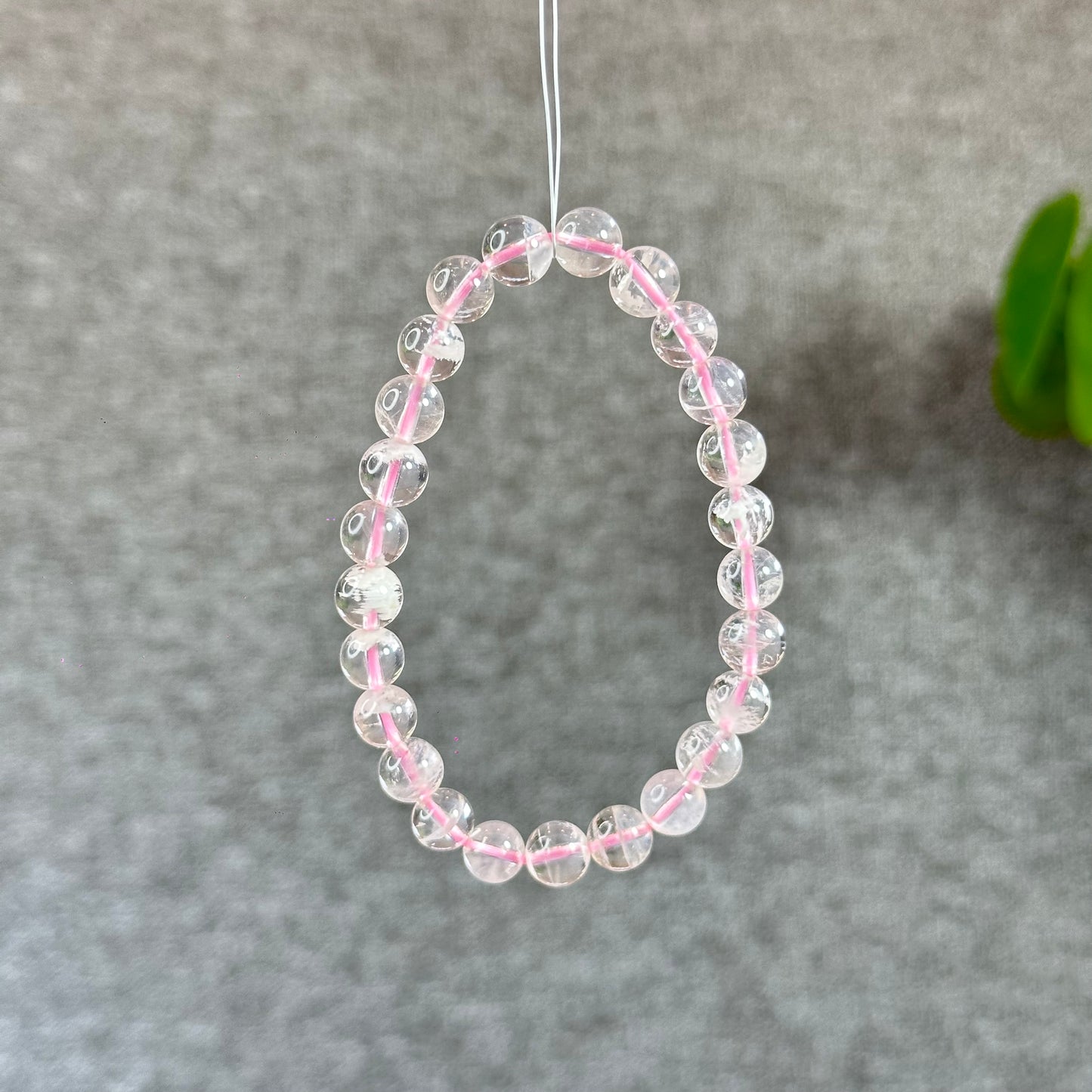 Sericite in Rose Quartz Braclet Size7.6 mm