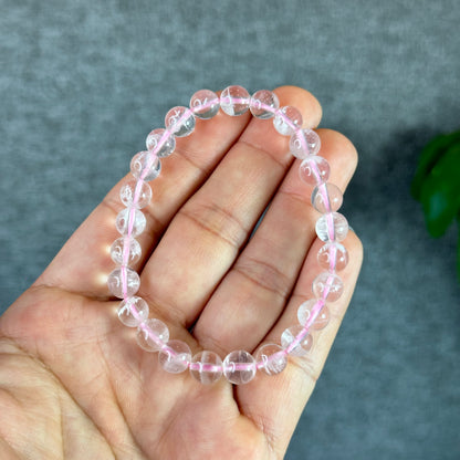 Sericite in Rose Quartz Braclet Size7.6 mm
