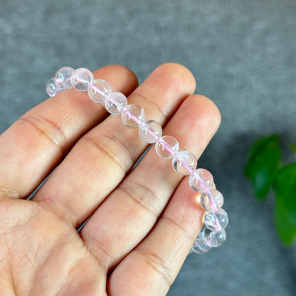 Sericite in Rose Quartz Braclet Size7.6 mm