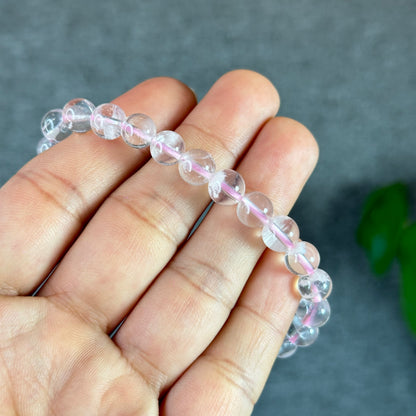 Sericite in Rose Quartz Braclet Size7.6 mm