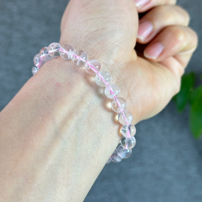 Sericite in Rose Quartz Braclet Size7.6 mm
