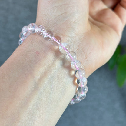 Sericite in Rose Quartz Braclet Size7.6 mm