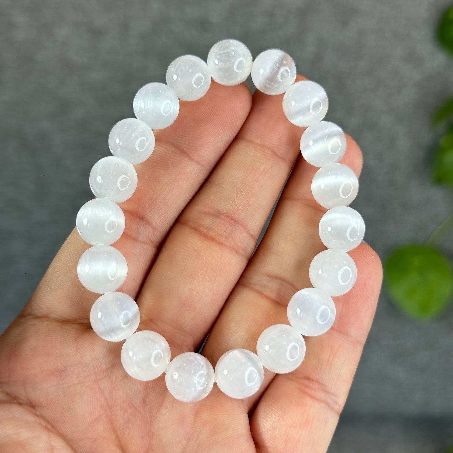 Natural Selenite Bracelet Size 10.5 mm