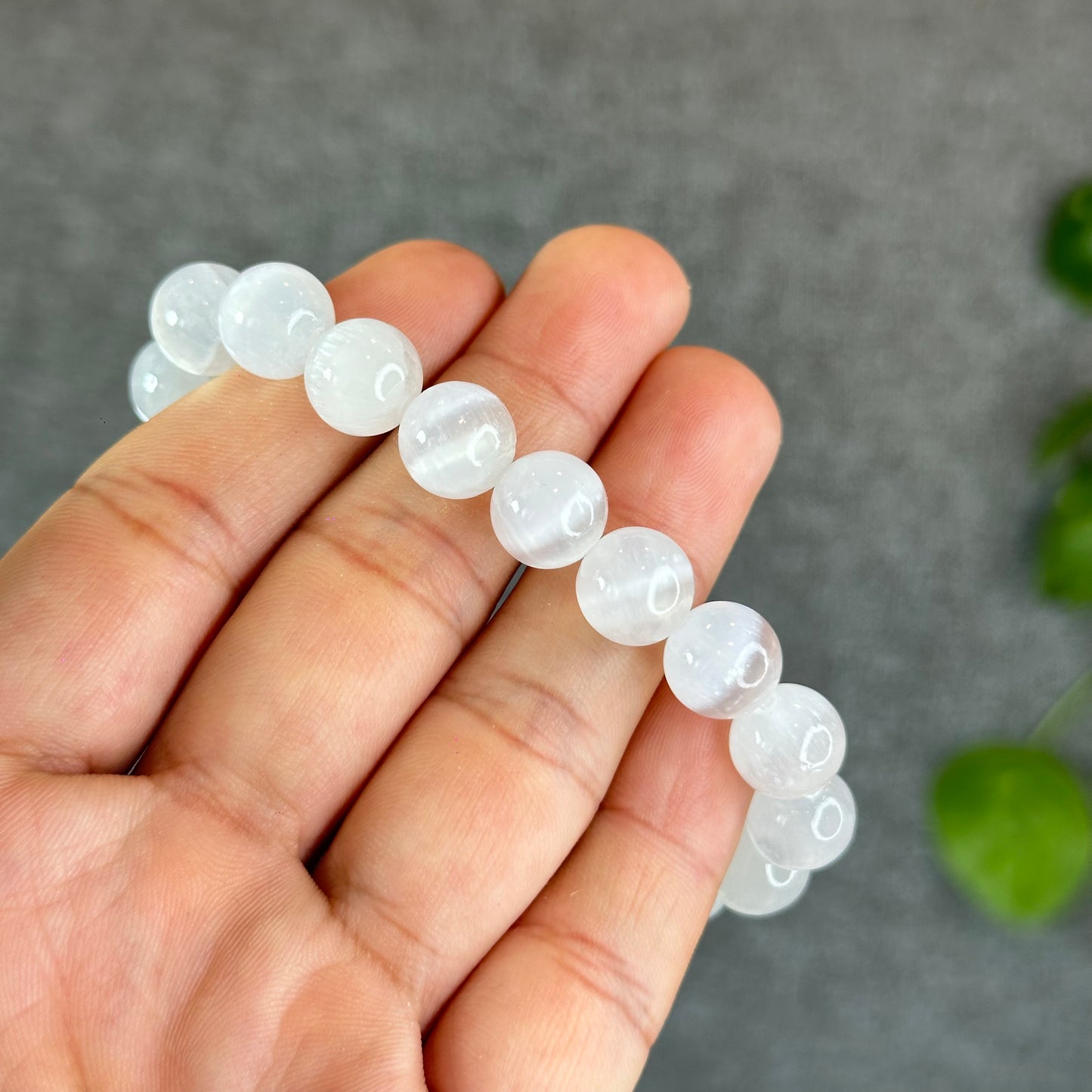 Natural Selenite Bracelet Size 10.5 mm