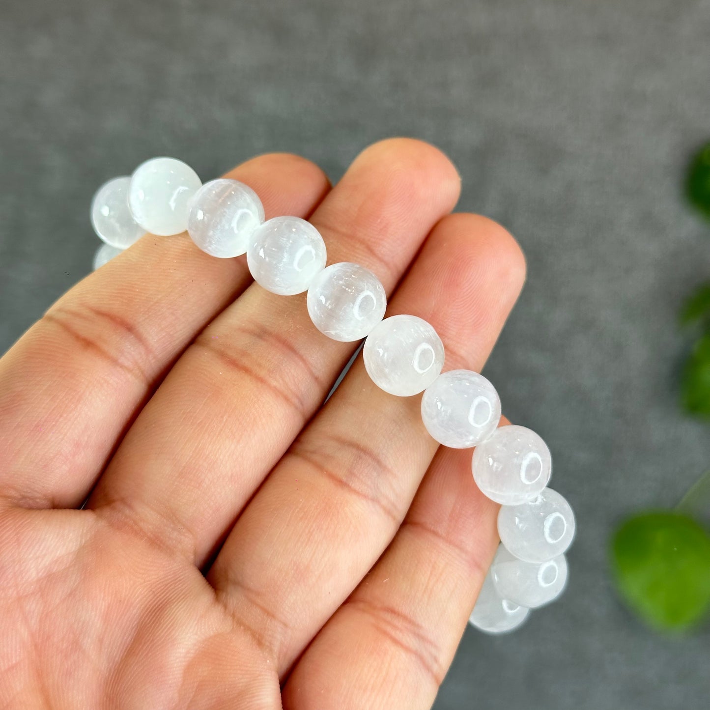 Natural Selenite Bracelet Size 10.5 mm
