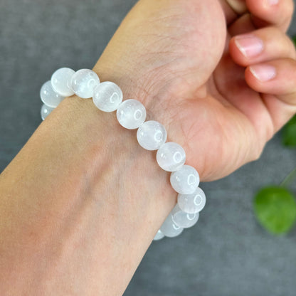 Natural Selenite Bracelet Size 10.5 mm