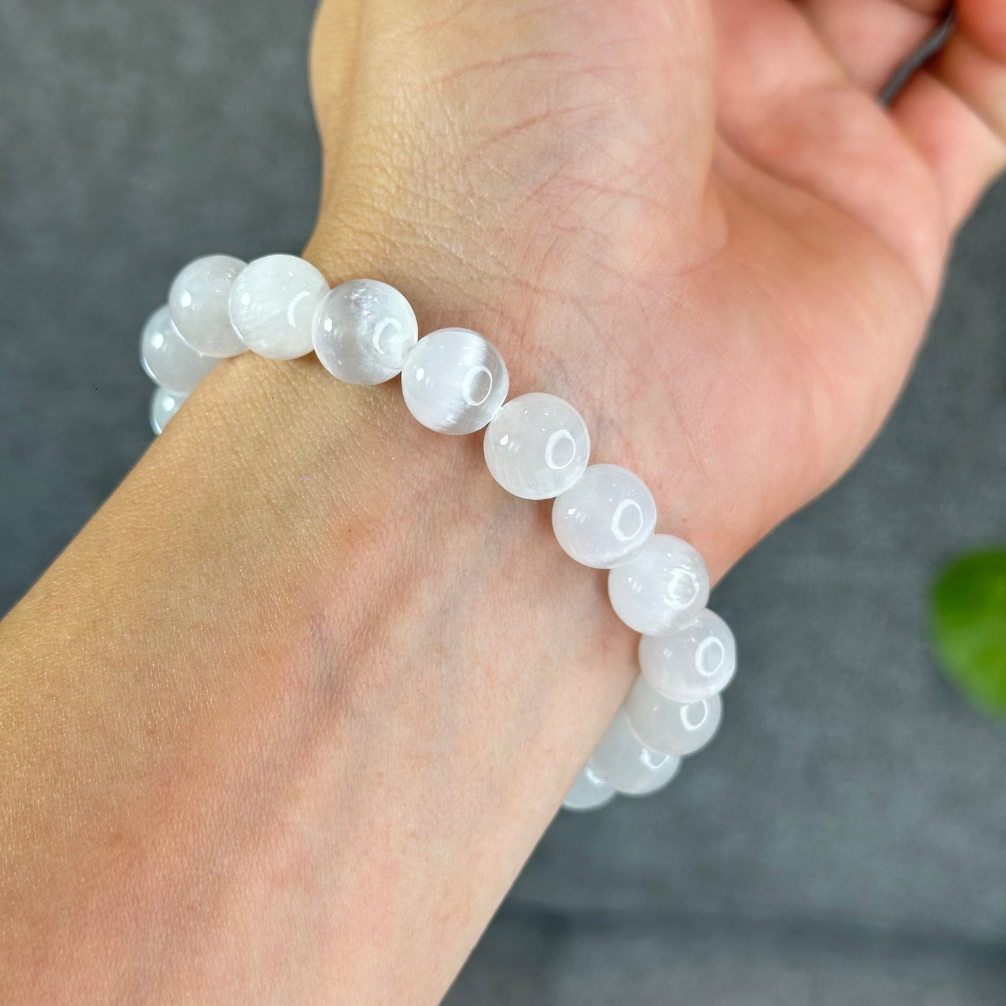 Natural Selenite Bracelet Size 10.5 mm