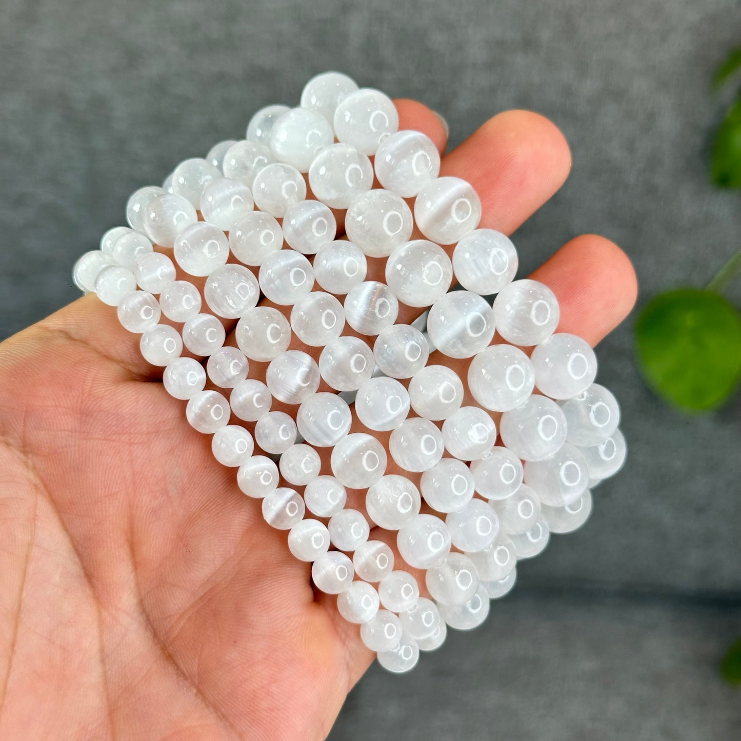Natural Selenite Bracelet Size 10.5 mm