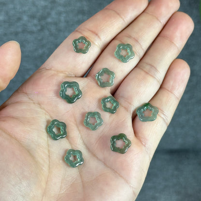 Natural Blue Water Jadeite Jade Hand Braided Christmas Tree