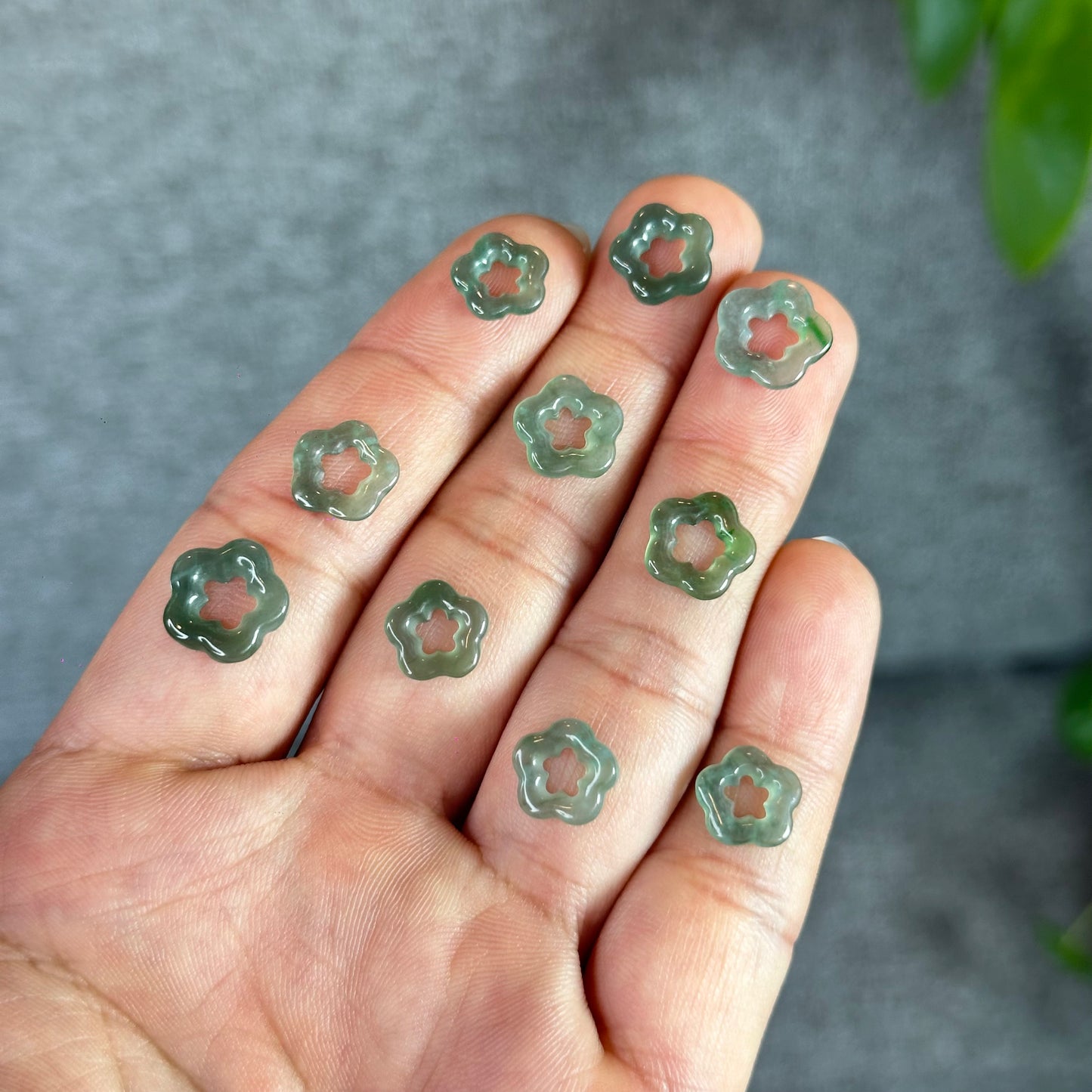 Natural Blue Water Jadeite Jade Hand Braided Christmas Tree