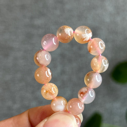 Floral Agate Bracelet Size 8 mm