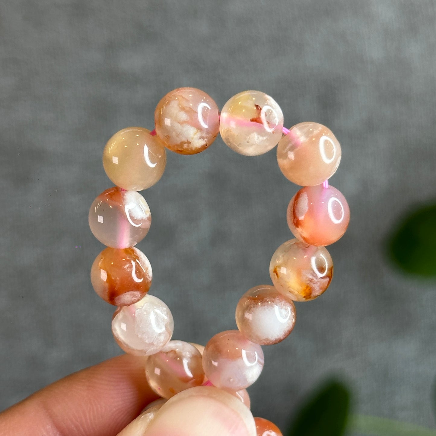 Floral Agate Bracelet Size 8 mm