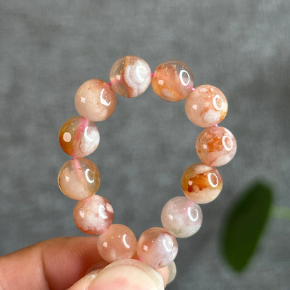 Floral Agate Bracelet Size 8 mm