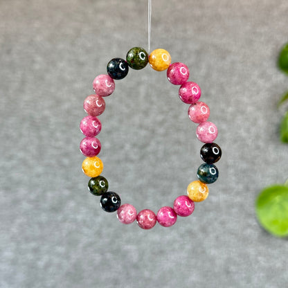Natural  Multicolour Tourmaline Bracelet Size 9.3 mm