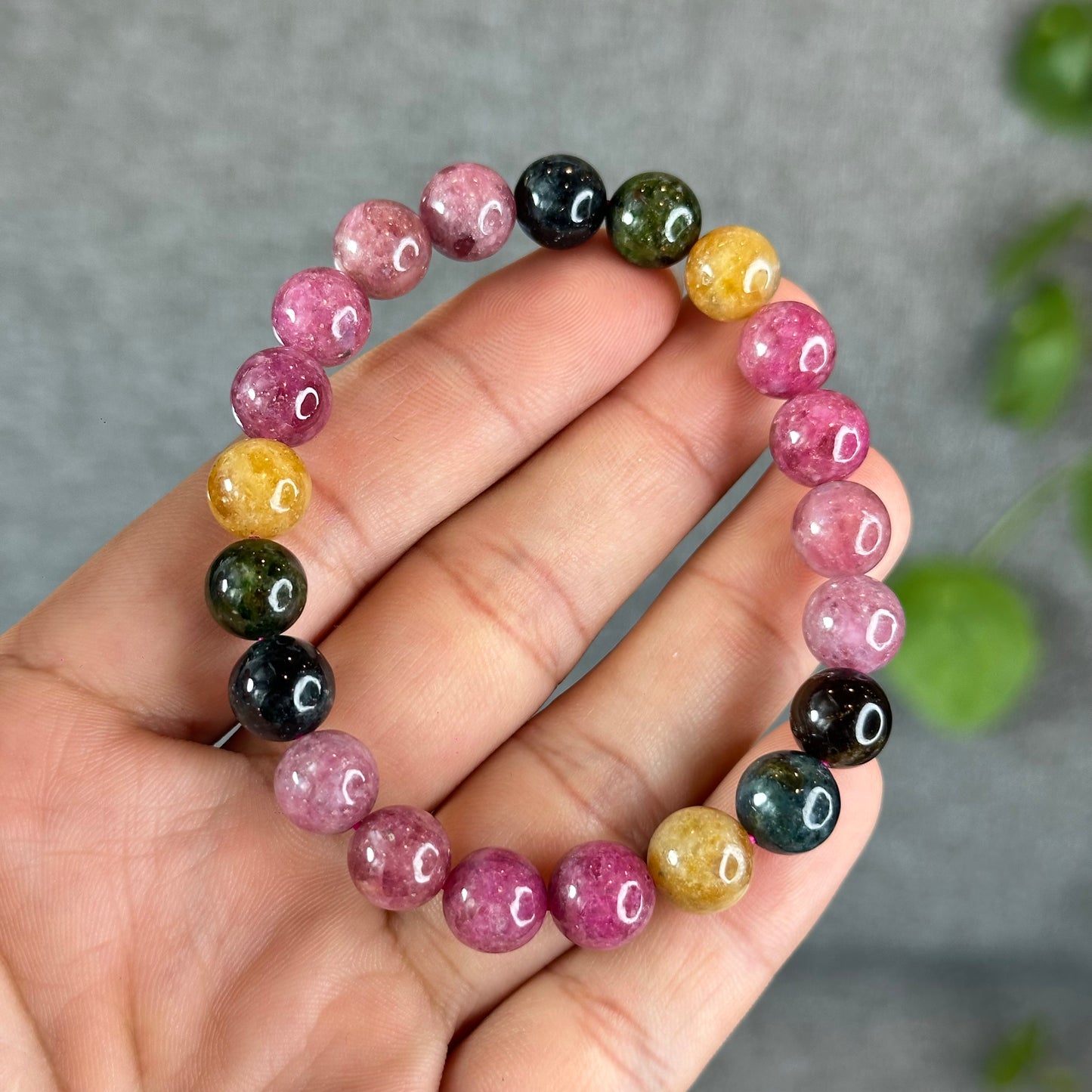 Natural  Multicolour Tourmaline Bracelet Size 9.3 mm