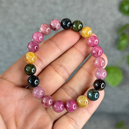 Natural  Multicolour Tourmaline Bracelet Size 9.3 mm