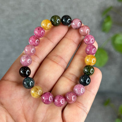 Natural  Multicolour Tourmaline Bracelet Size 9.3 mm