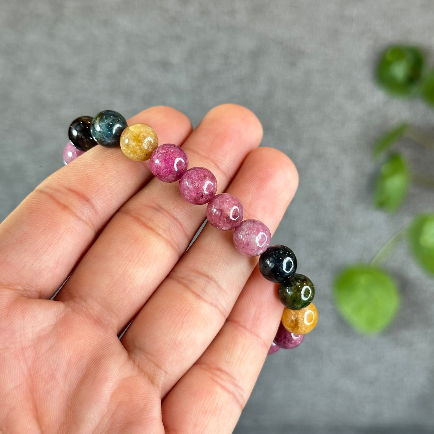 Natural  Multicolour Tourmaline Bracelet Size 9.3 mm