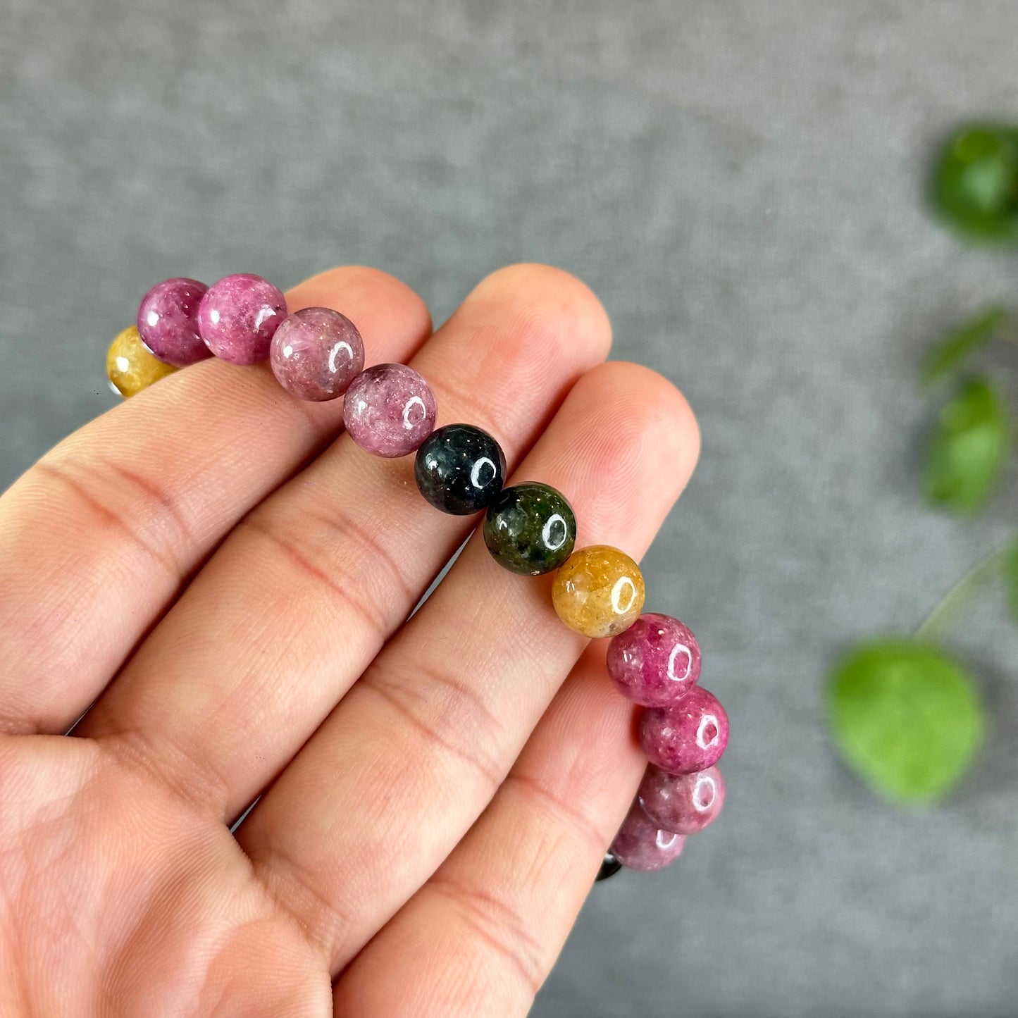 Natural  Multicolour Tourmaline Bracelet Size 9.3 mm