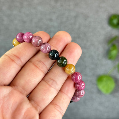 Natural  Multicolour Tourmaline Bracelet Size 9.3 mm