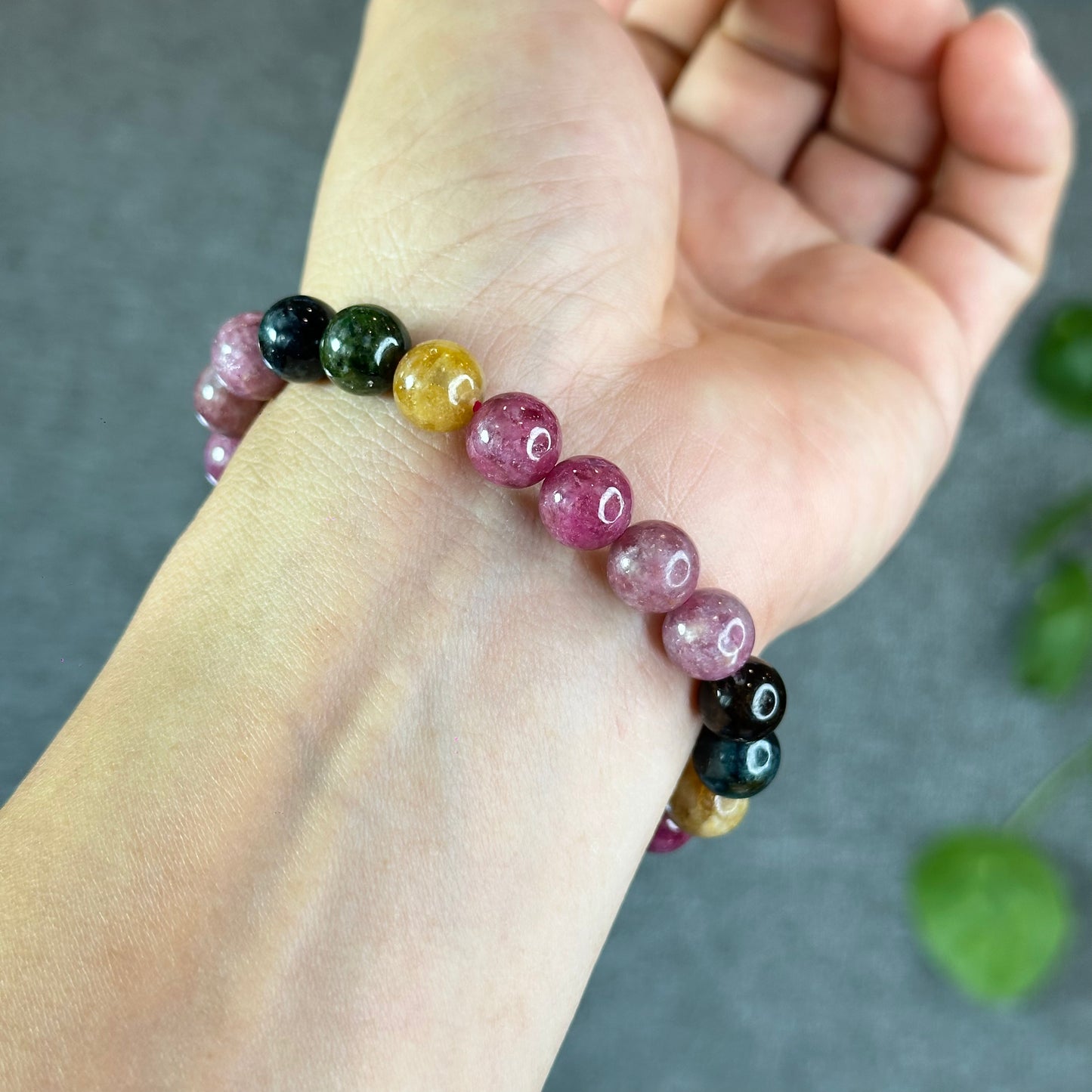 Natural  Multicolour Tourmaline Bracelet Size 9.3 mm