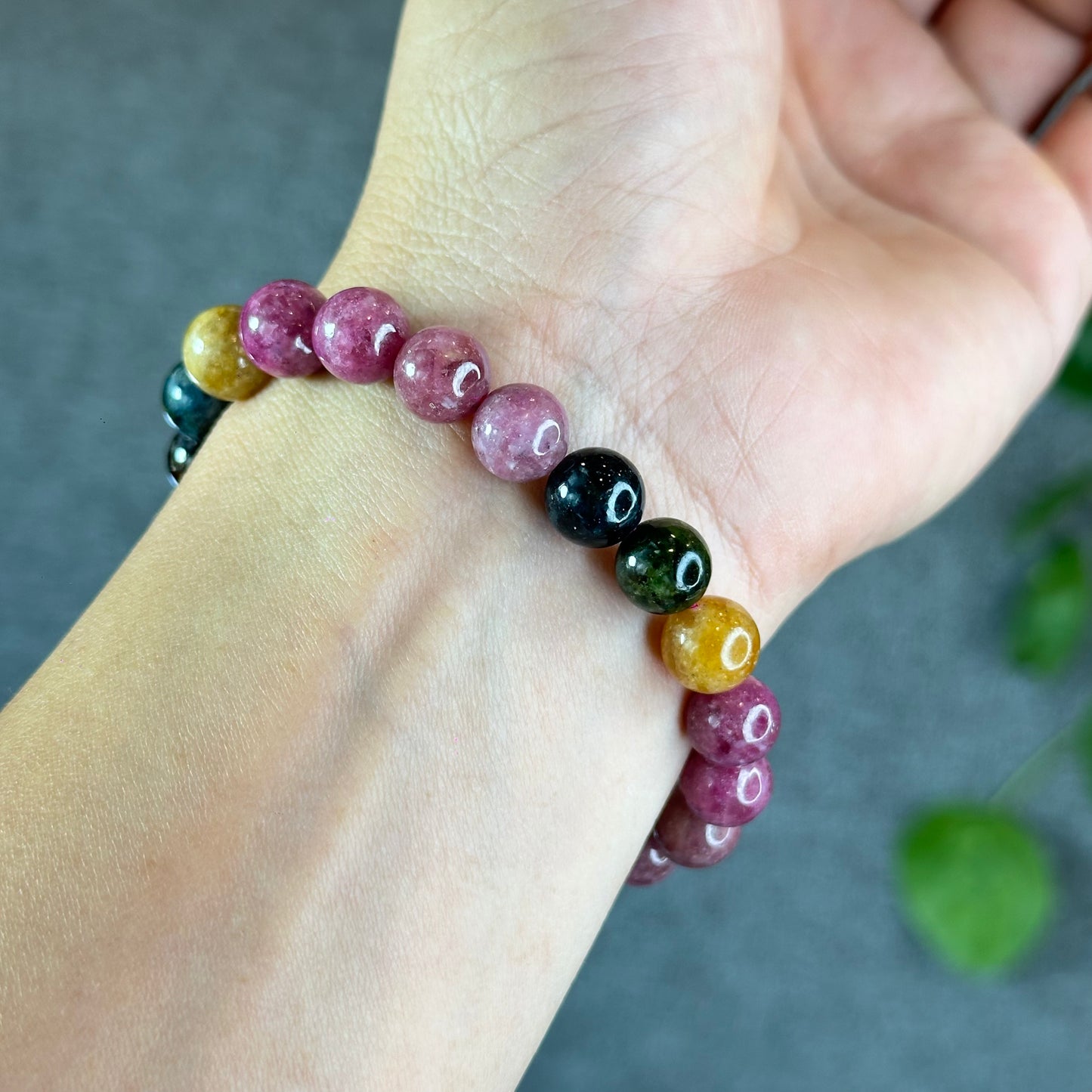Natural  Multicolour Tourmaline Bracelet Size 9.3 mm