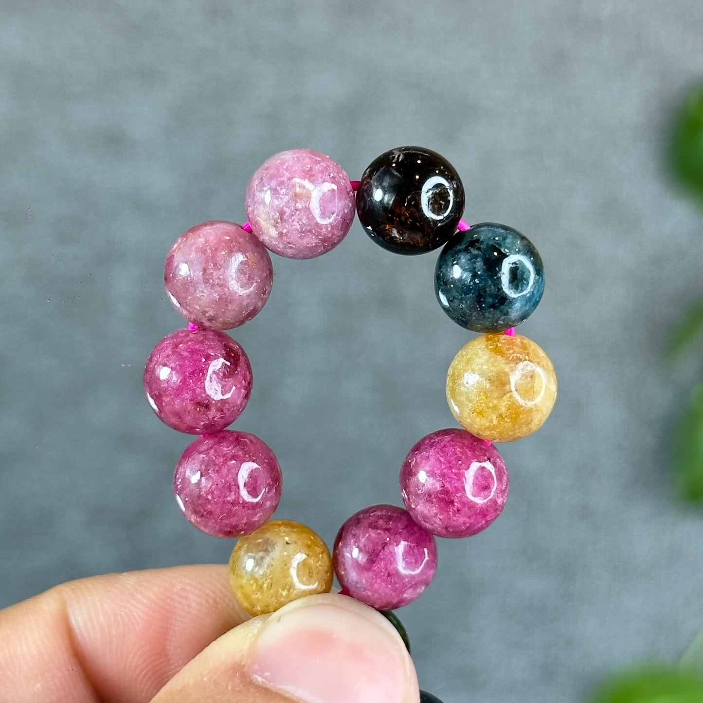 Natural  Multicolour Tourmaline Bracelet Size 9.3 mm