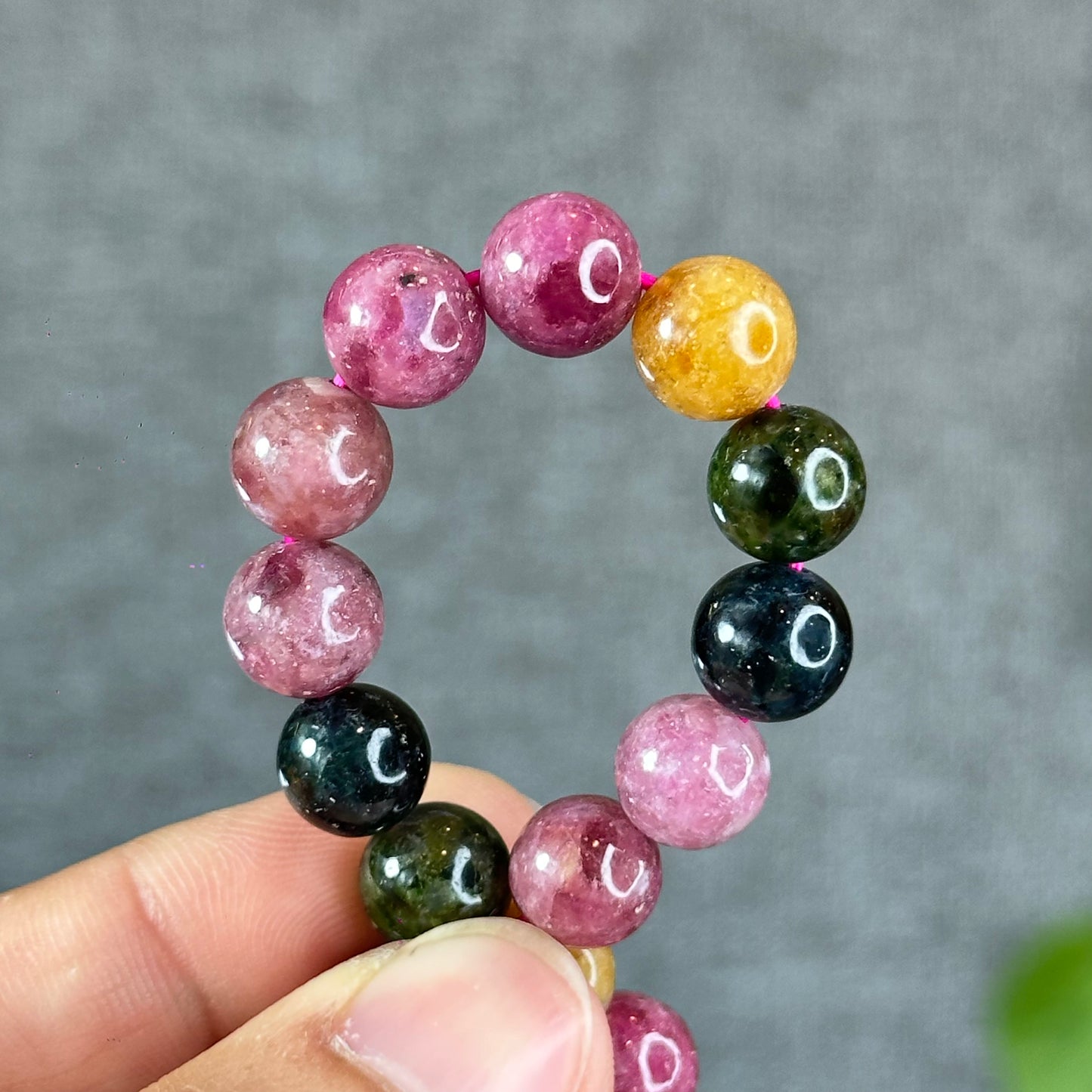 Natural  Multicolour Tourmaline Bracelet Size 9.3 mm