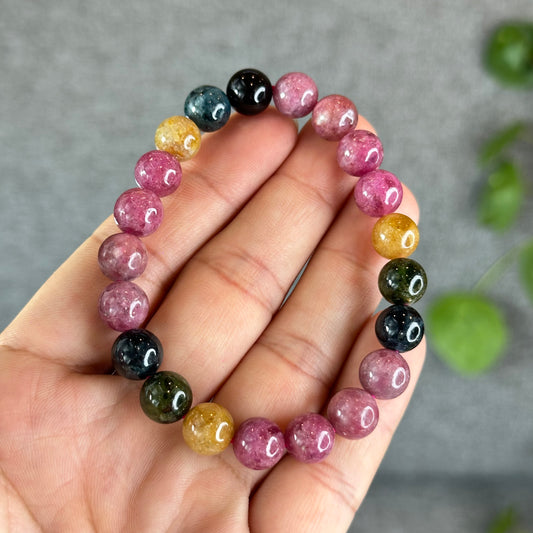 Natural  Multicolour Tourmaline Bracelet Size 9.3 mm