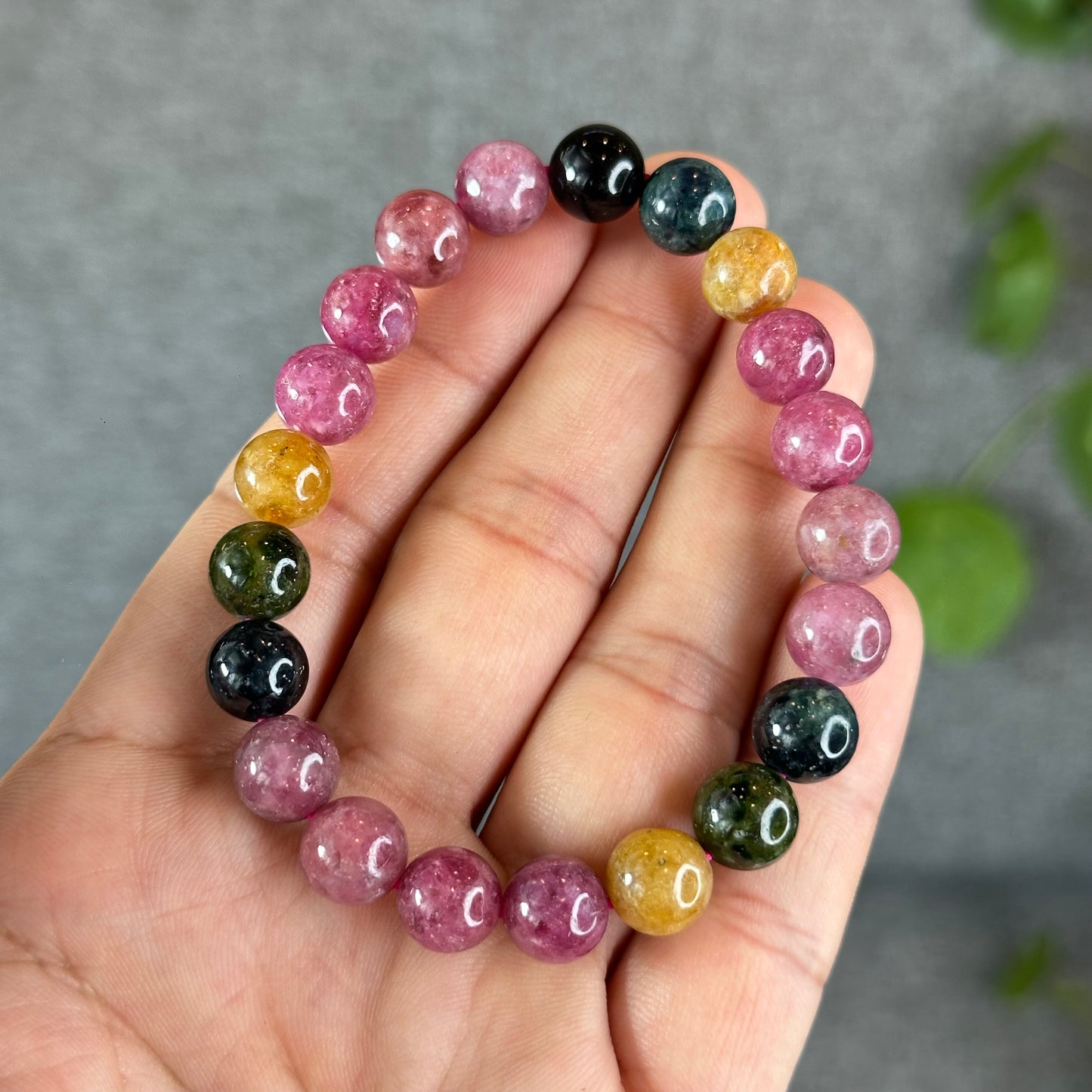Natural  Multicolour Tourmaline Bracelet Size 9.3 mm