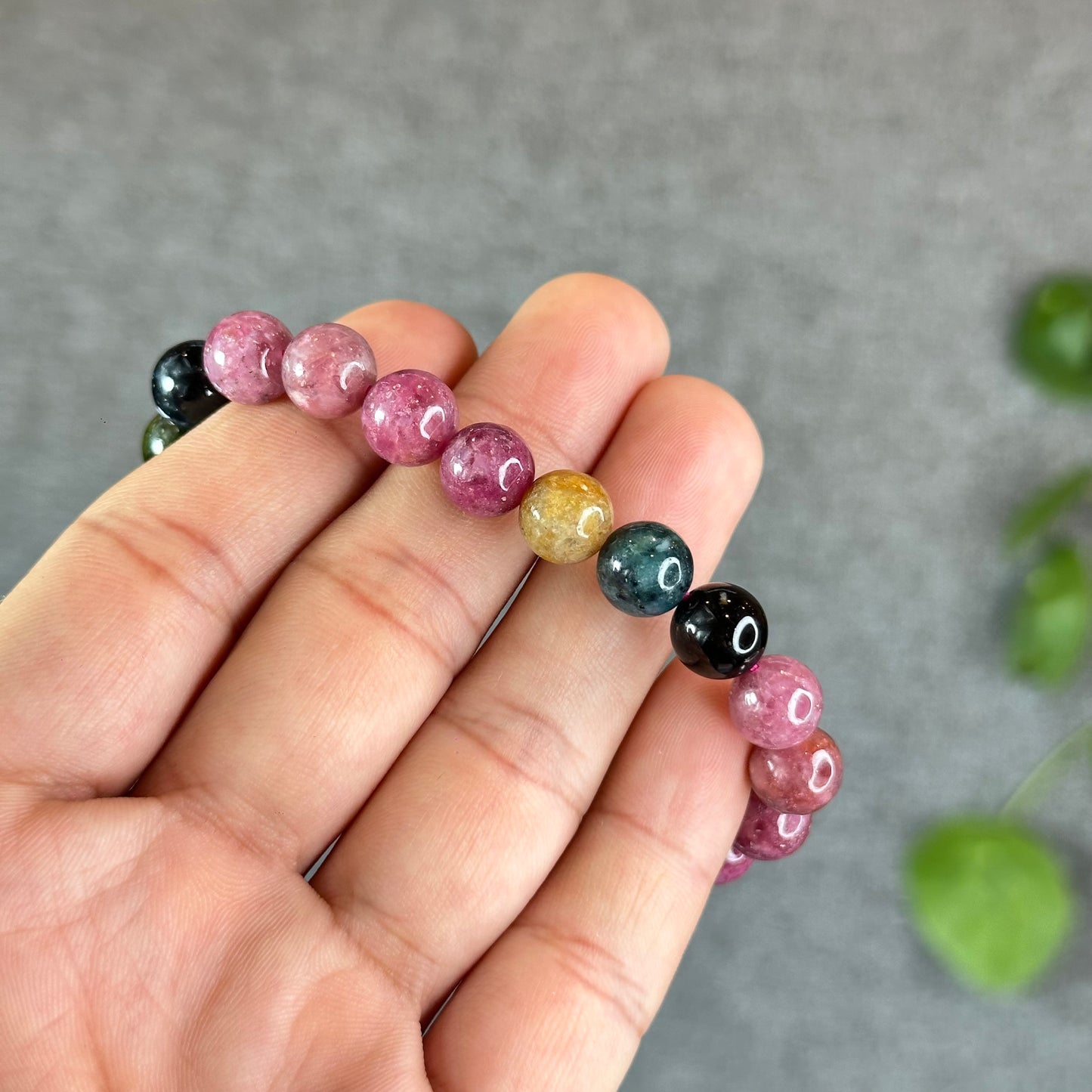 Natural  Multicolour Tourmaline Bracelet Size 9.3 mm
