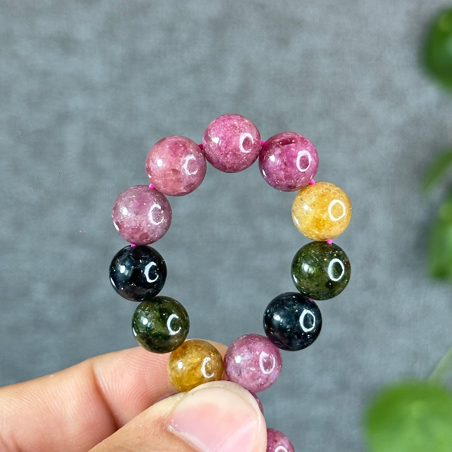 Natural  Multicolour Tourmaline Bracelet Size 9.3 mm