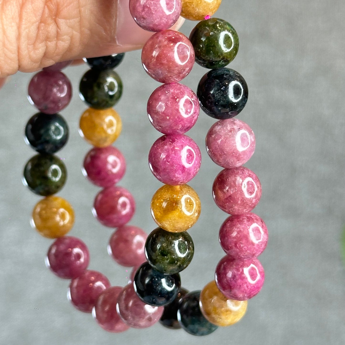 Natural  Multicolour Tourmaline Bracelet Size 9.3 mm