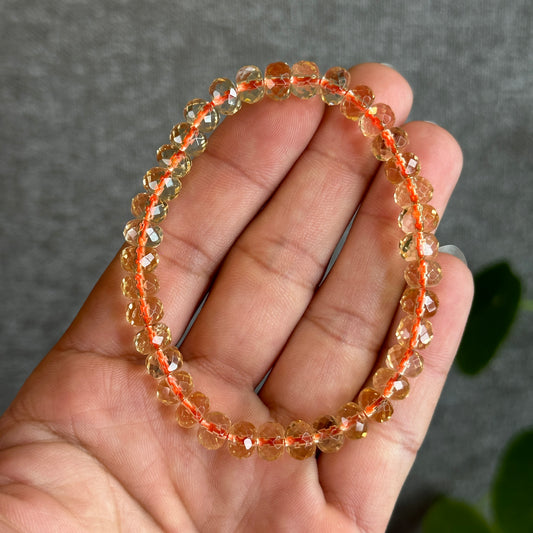 Faceted Rondell Citrine Bracelet Size 7 mm