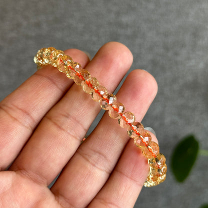 Faceted Rondell Citrine Bracelet Size 7 mm