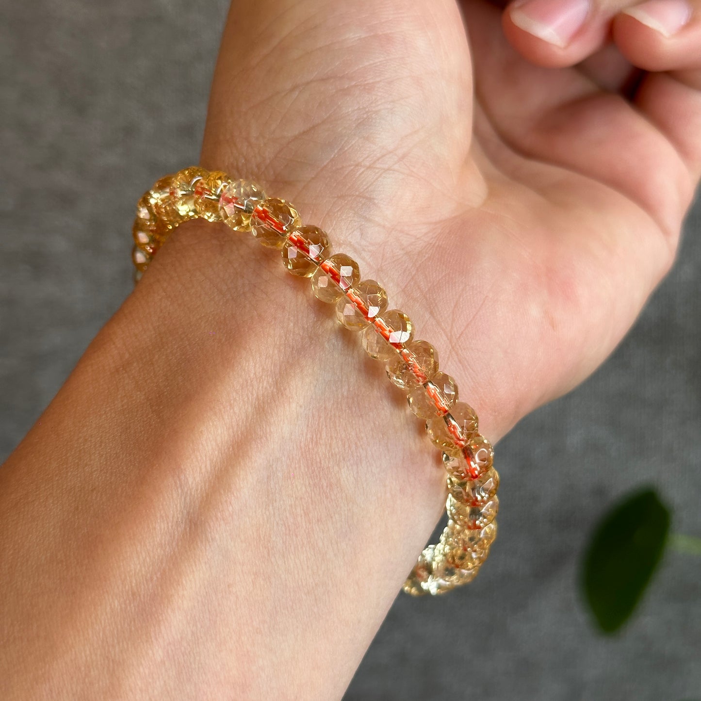 Faceted Rondell Citrine Bracelet Size 7 mm