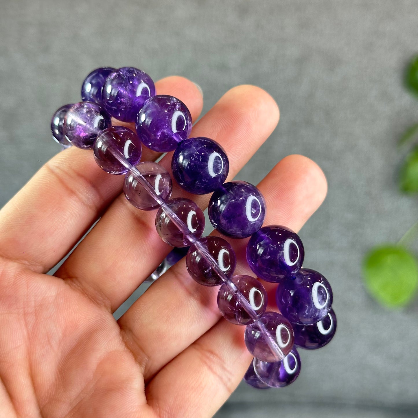 Natural Amethsyt Bracelet Size 12 mm