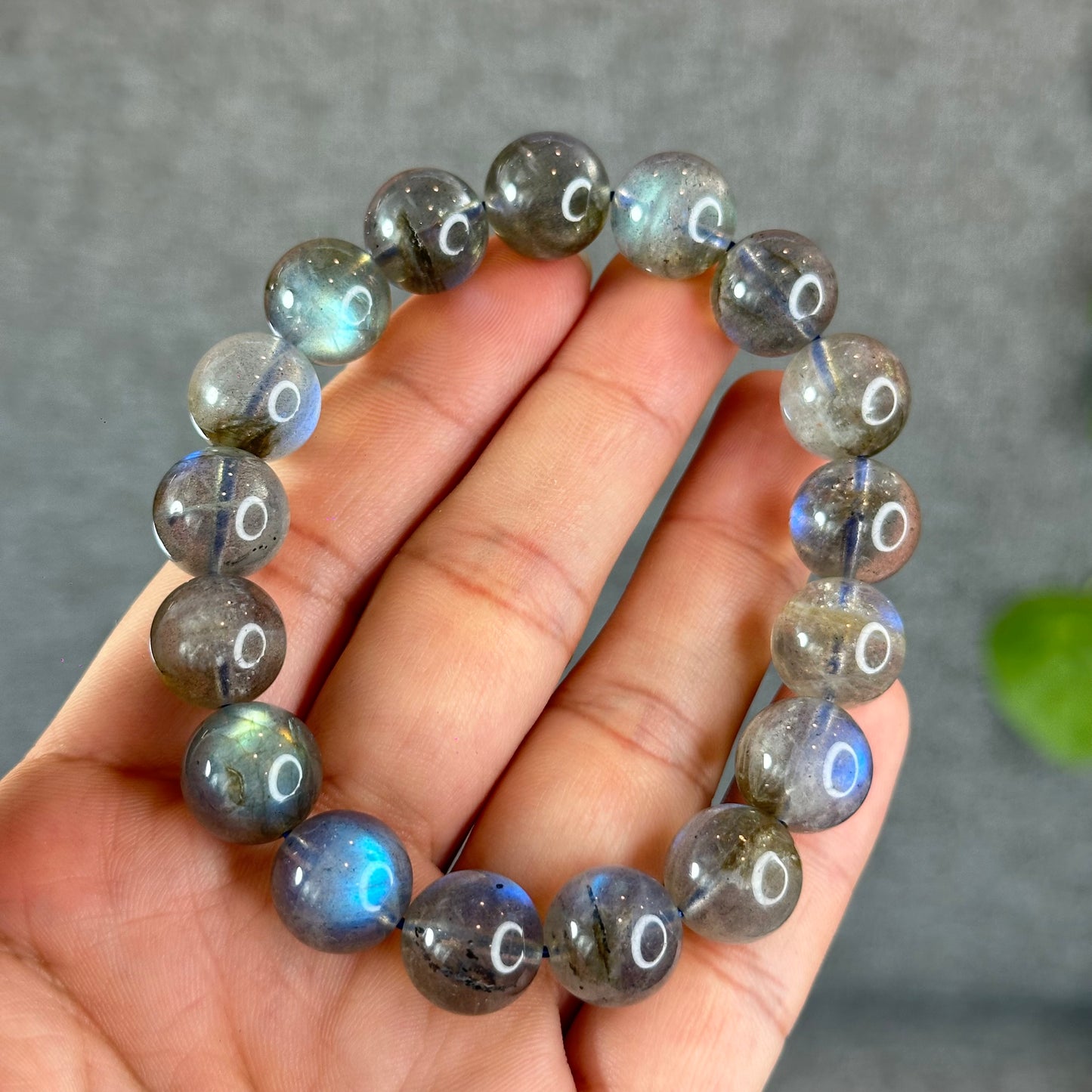 Natural Labradorite Bracelet Size 12.5 mm