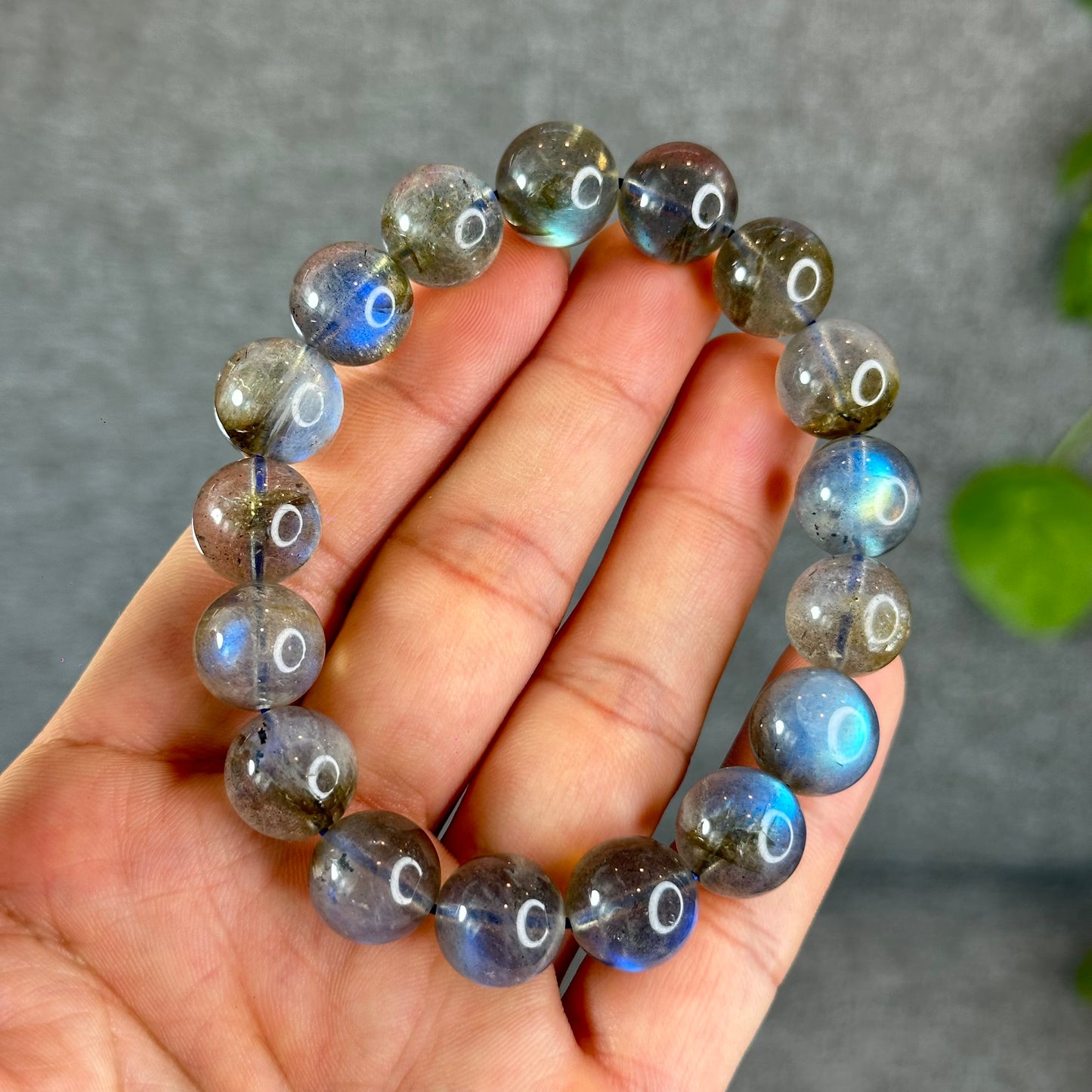 Natural Labradorite Bracelet Size 12.5 mm