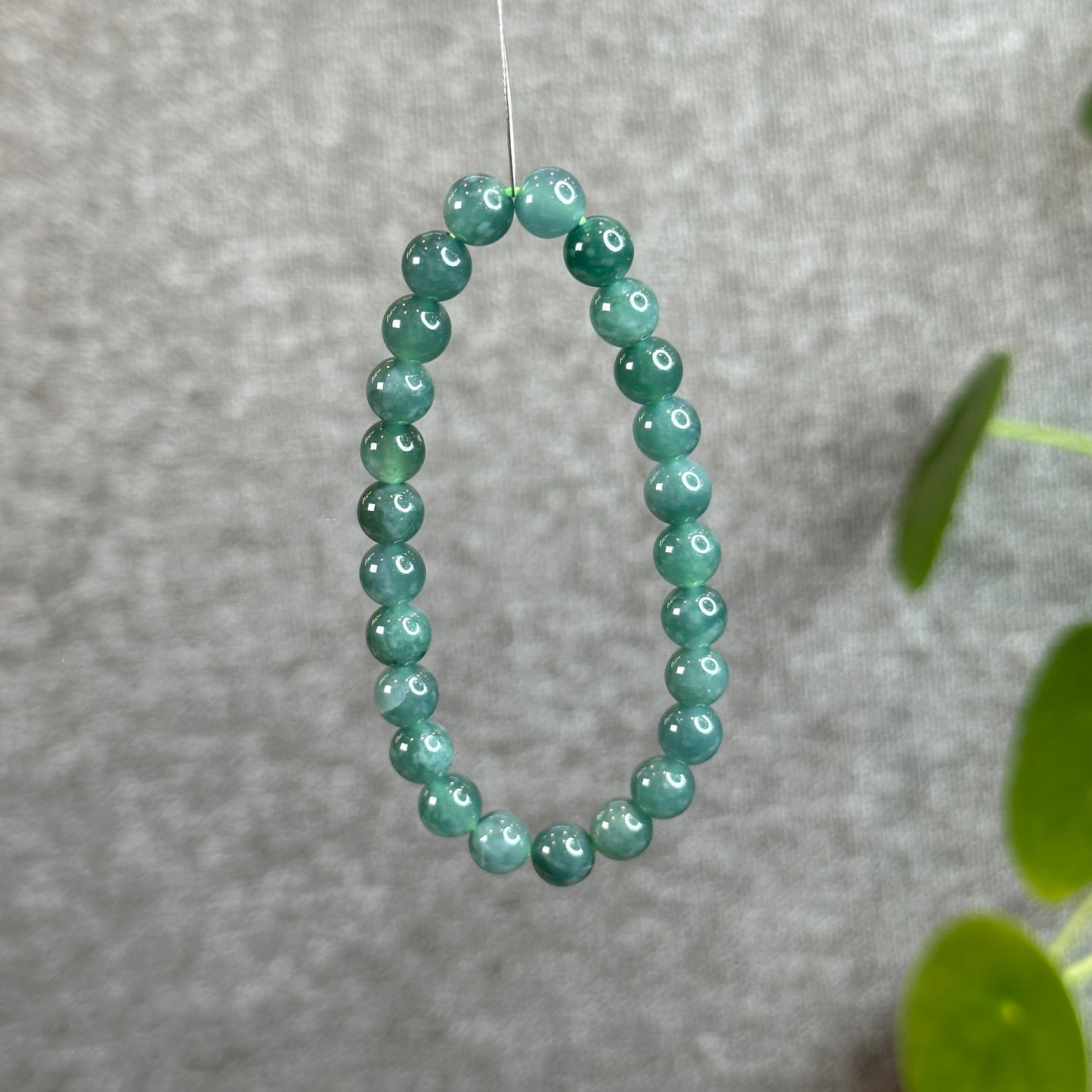 Water Green Jadeite Jade Bracelet Size 6.5 mm