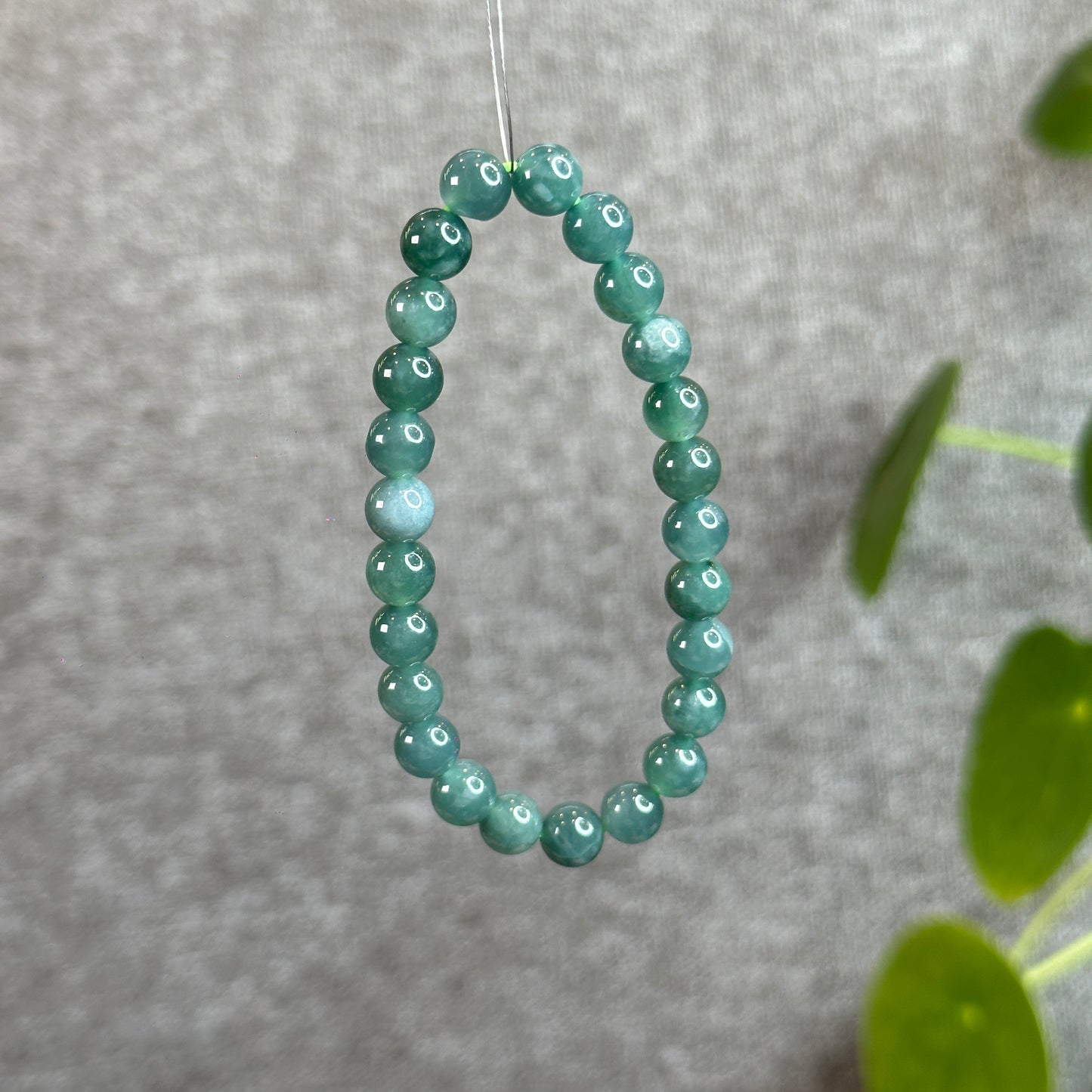 Water Green Jadeite Jade Bracelet Size 6.5 mm